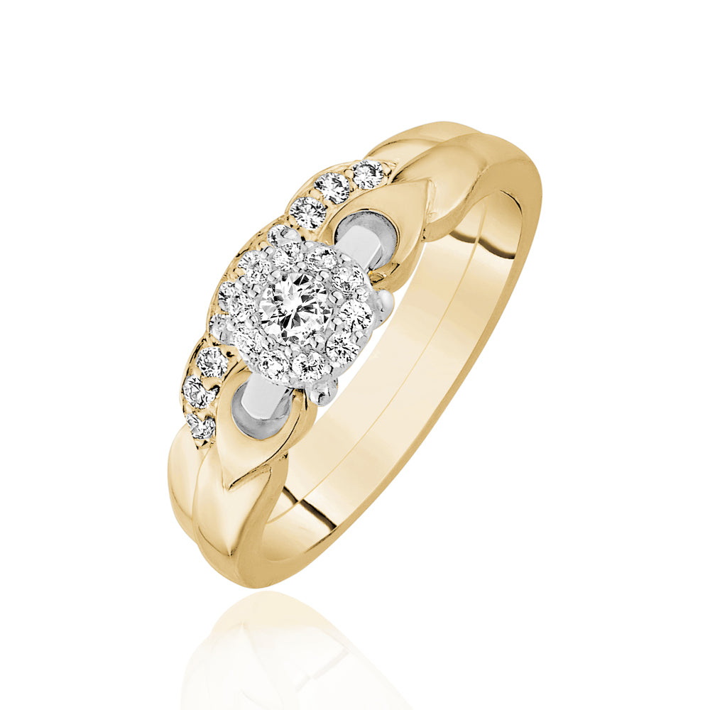 Bague avec jonc match et diamants