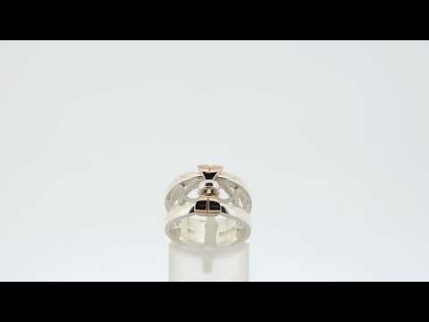 Ask| Jonc Coeur Argent et Accents d'Or 10K|Fait au Québec| Baron Designs