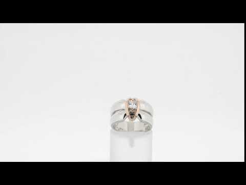 Jonc .925 et Or 10K Pierre Princesse| Artiste Joaillier| Baron Designs