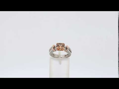Bague Solitaire Argent et Or| Coupe Princesse Fiançailles| Baron Designs