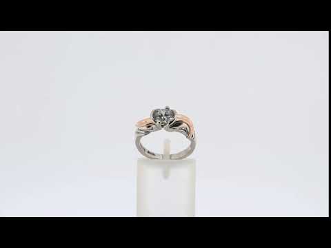 Bague Solitaire Argent et Or| Fait À La Main-Fiançailles| Baron Designs