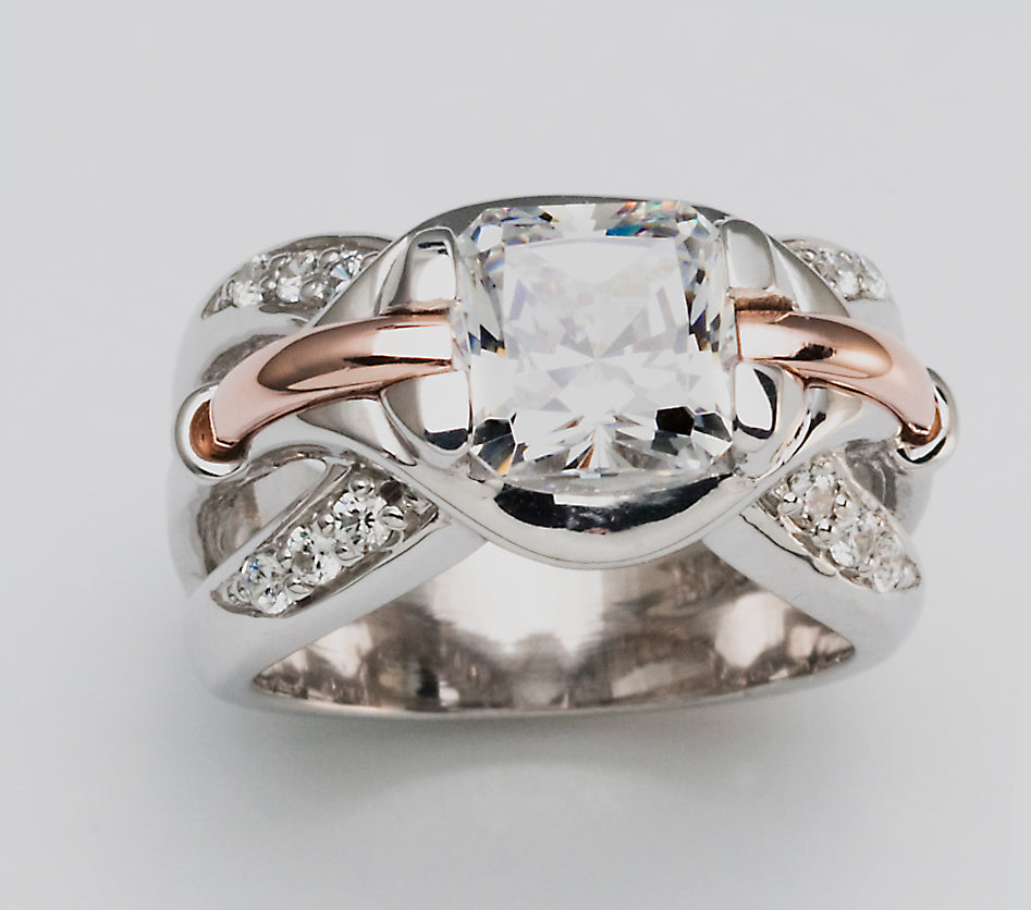Bague Stylisée, argent et Or 10K| Joaillier de Montréal| Baron Designs