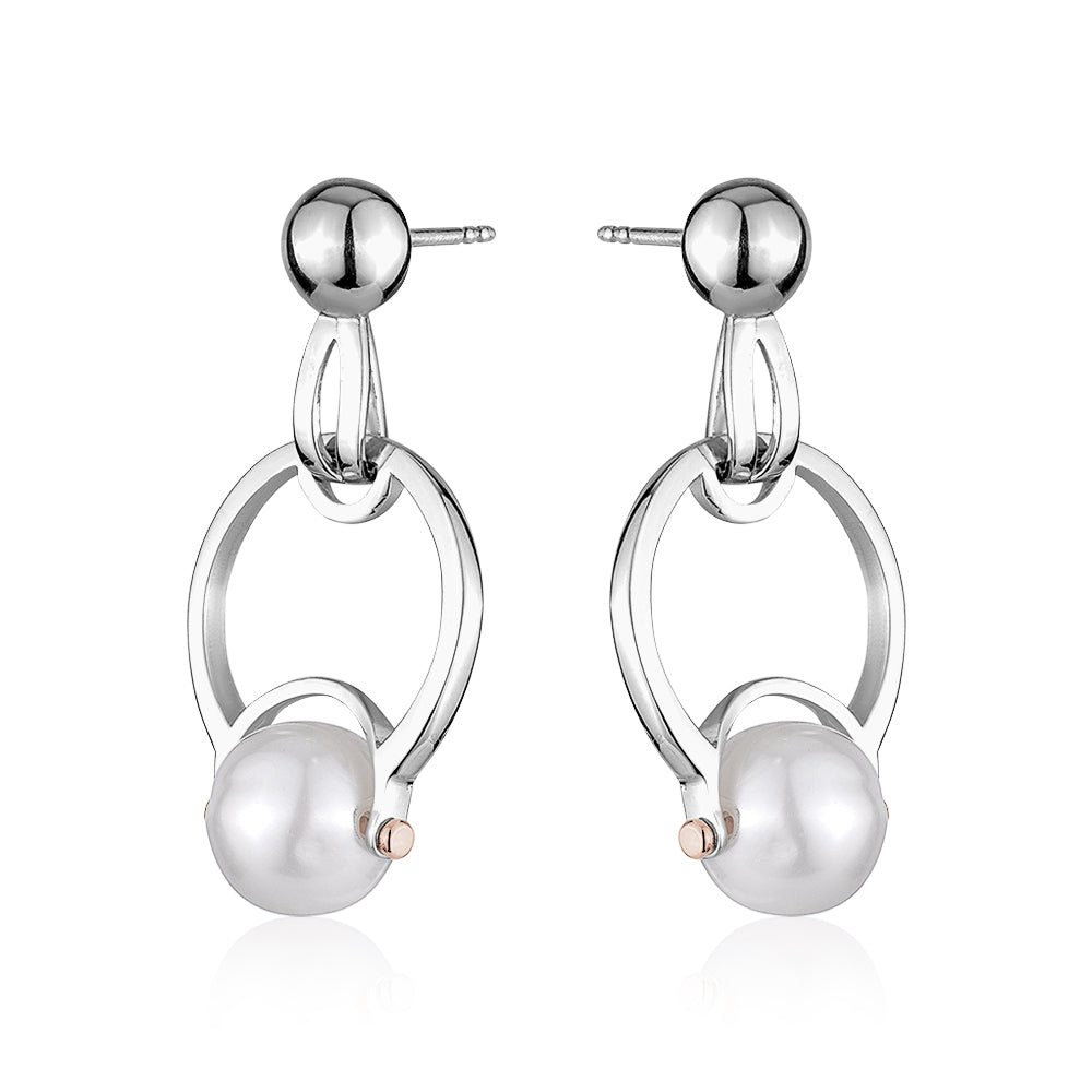 Boho Earrings in Silver with Pearls and 10K Gold – Light Elegance ...