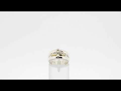 Load and play video in Gallery viewer, Bague Argent-Or 10K|Mariage-pierre naissance| Fait Québec| Baron Designs
